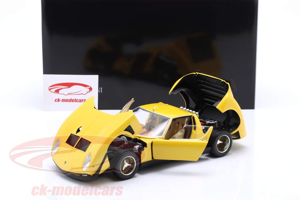 Lamborghini Miura SVR ano de construção 1970 amarelo / preto 1:18 Kyosho