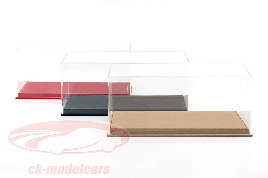 Alta qualità vetrina con piastra di base su di pelle per modello automobili in scala 1:18 nero SAFE