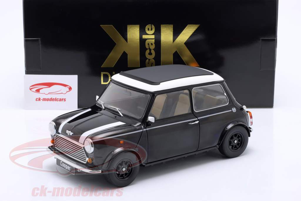 Mini Cooper と サンルーフ 黒 メタリック / 白 LHD 1:12 KK-Scale