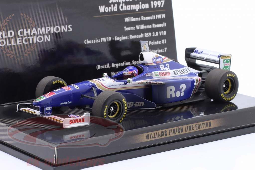 J. Villeneuve Williams FW19 Dirty Version #3 Fórmula 1 Campeão mundial 1997 1:43 Minichamps