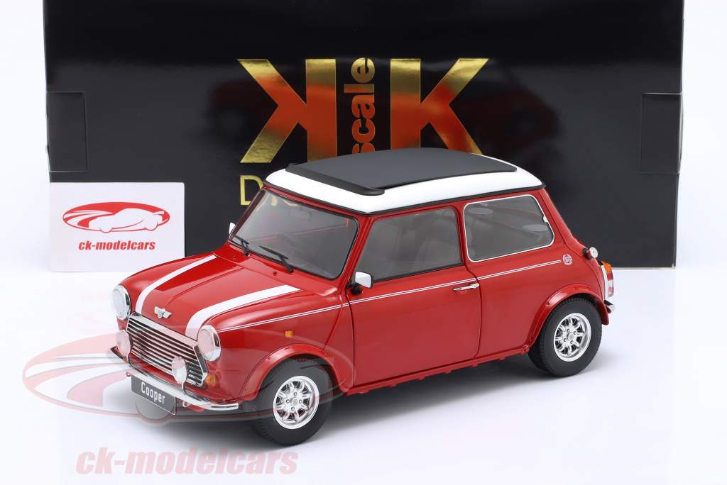 Mini Cooper mit Schiebedach rot / weiß RHD 1:12 KK-Scale