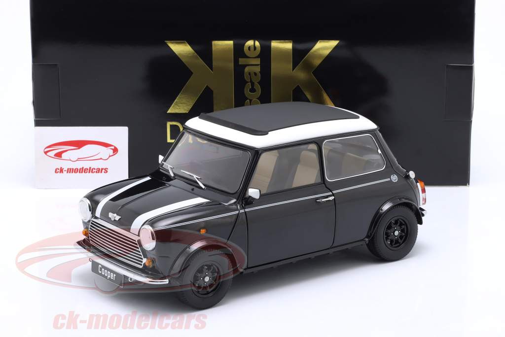 Mini Cooper с люк черный металлический / белый RHD 1:12 KK-Scale