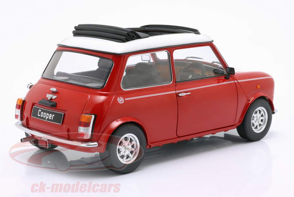 Mini Cooper avec toit ouvrant rouge / blanc RHD 1:12 KK-Scale
