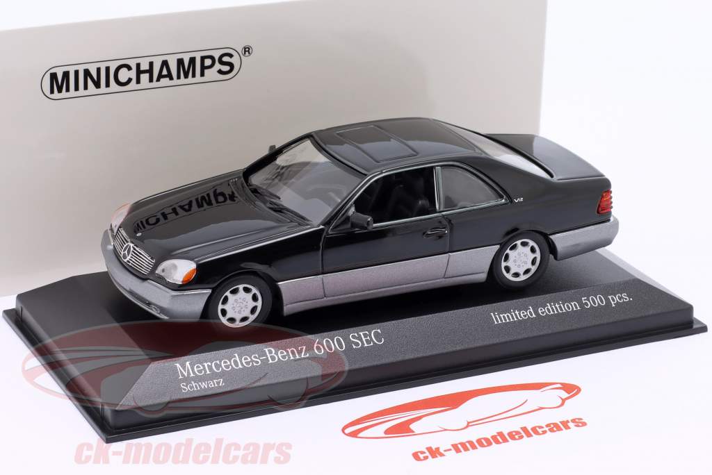 Mercedes-Benz 600 SEC (C140) Baujahr 1992 schwarz 1:43 Minichamps
