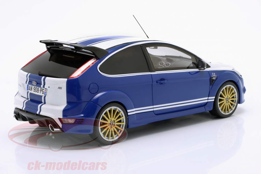 Modèle Réduit 1/18 Ford Focus RS Mk2 Gulf 2010 Par Ottomobile - Voiture De Sport Bleue
