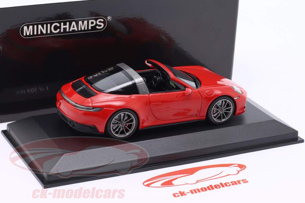 Porsche 911 (992) Targa 4 GTS ano de construção 2022 guardas vermelho 1:43 Minichamps