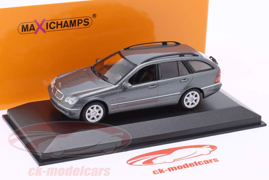 Mercedes-Benz Classe C Modèle T (S203) 2001 Gris métallique 1:43 Minichamps