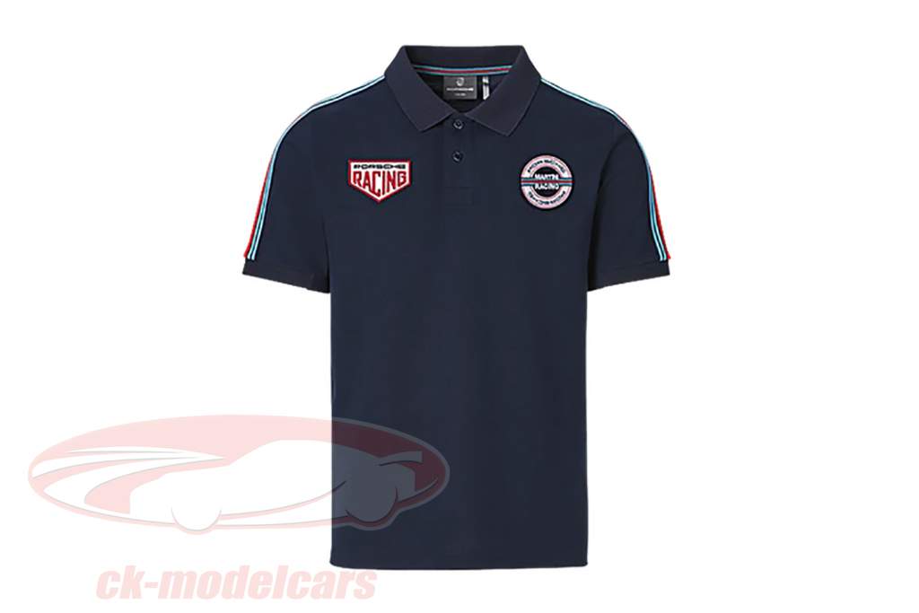 Porsche masculino camisa polo Martini Racing coleção azul escuro