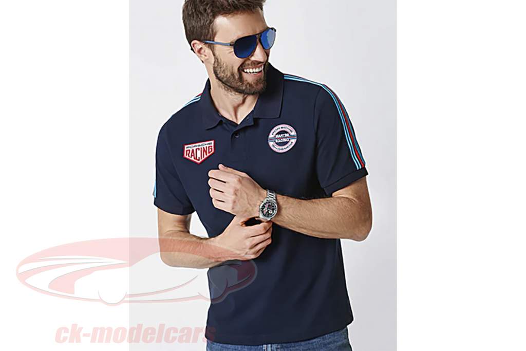 Porsche Pour des hommes chemise polo Martini Racing collection bleu foncé