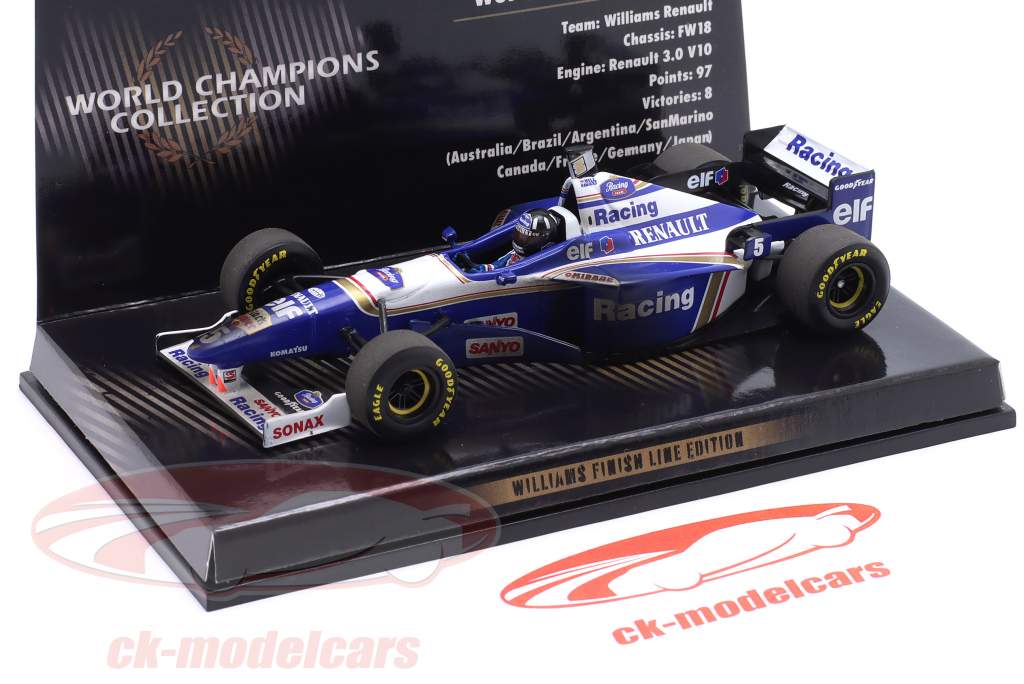 D. Hill Williams FW18 Dirty Version #5 fórmula 1 Campeón mundial 1996 1:43 Minichamps