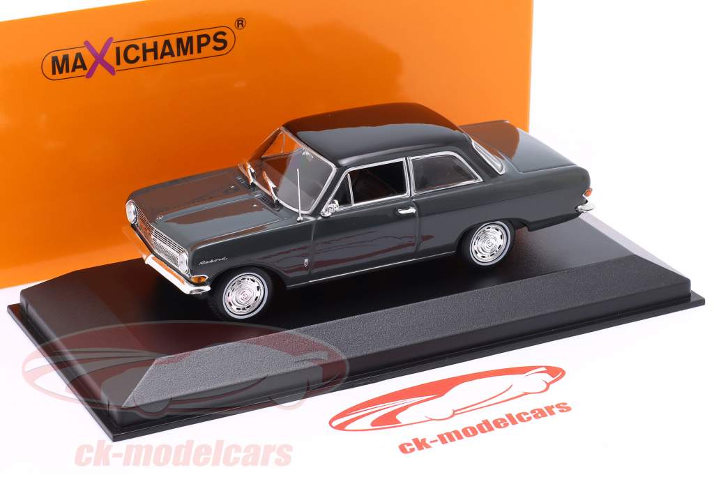 Opel Rekord A Bouwjaar 1962 donker grijs / zwart 1:43 Minichamps
