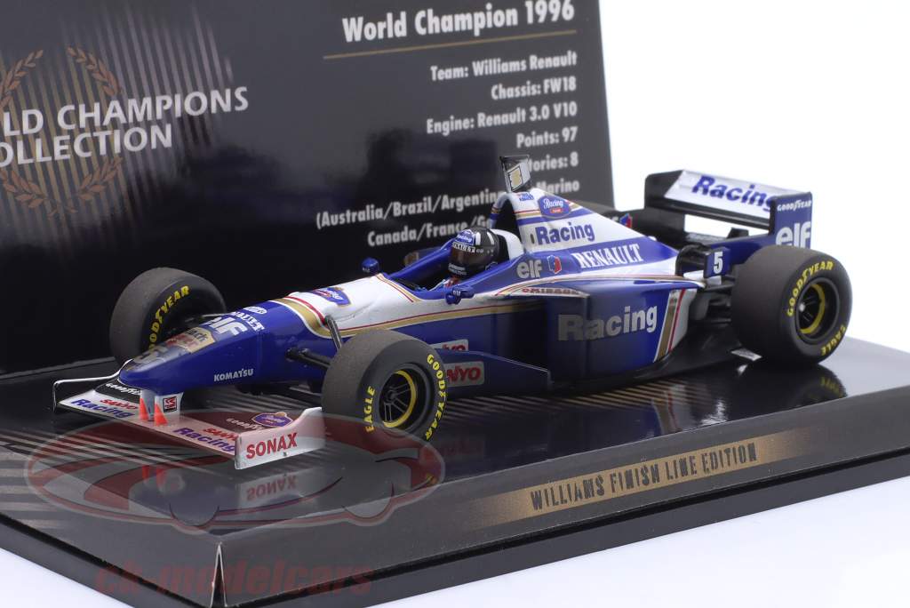 D. Hill Williams FW18 Dirty Version #5 fórmula 1 Campeón mundial 1996 1:43 Minichamps