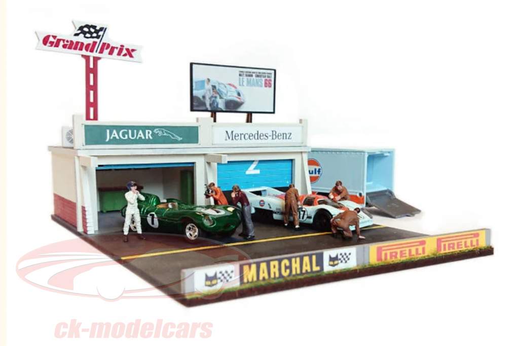 Grube garage diorama Monte carol Grand Prix 1:64 Sjo-Cal