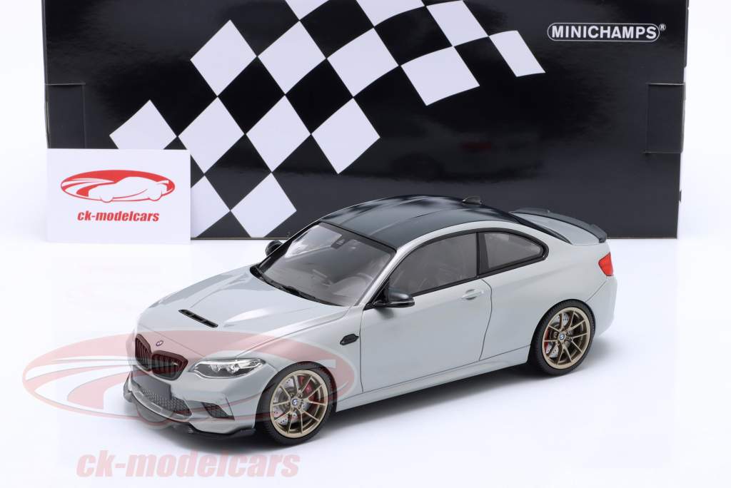 BMW M2 CS (F87) 2020 prata metálico / dourado aros 1:18 Minichamps