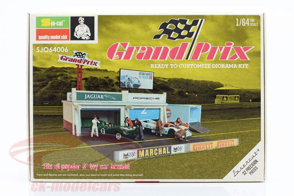 Pit garage diorama Monte carol Grand Prix 1:64 Sjo-Cal