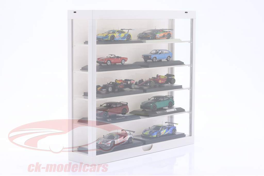 Showcase LED multicase 5 floors for models in the scale 1:43 / 1:64 white Triple9