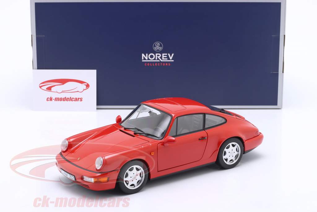 Porsche 911 (964) Carrera 2 Anno di costruzione 1990 rosso 1:18 Norev