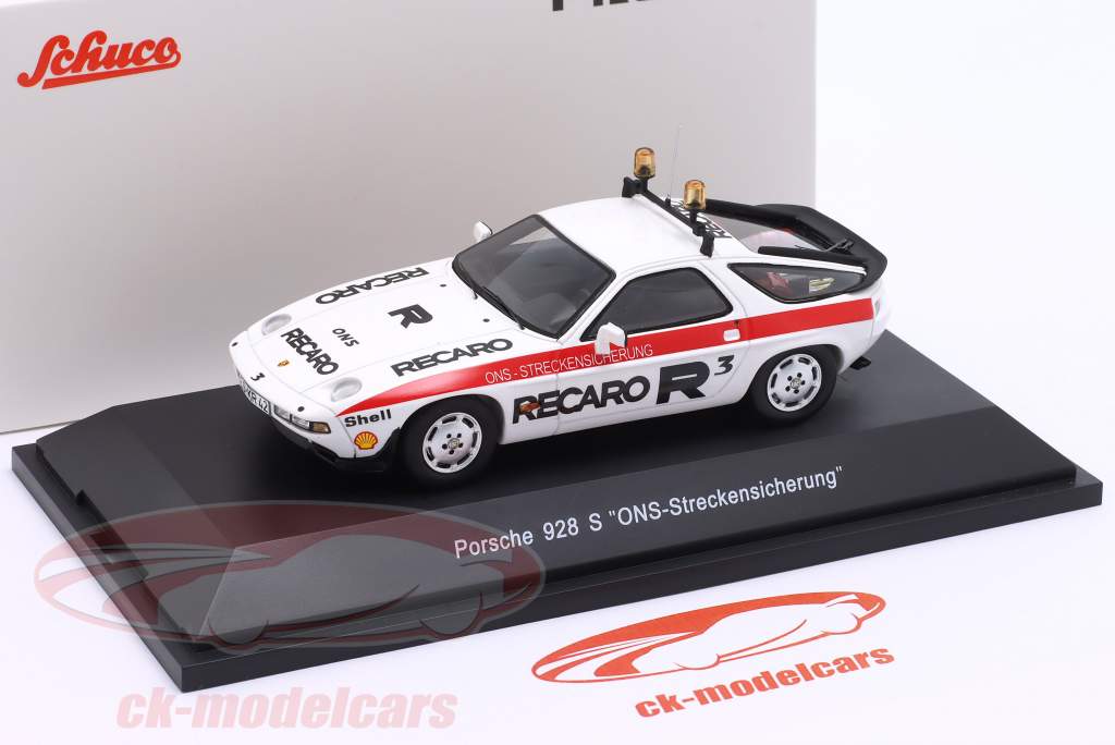 Porsche 928 S ONS Safety Car branco / vermelho 1:43 Schuco