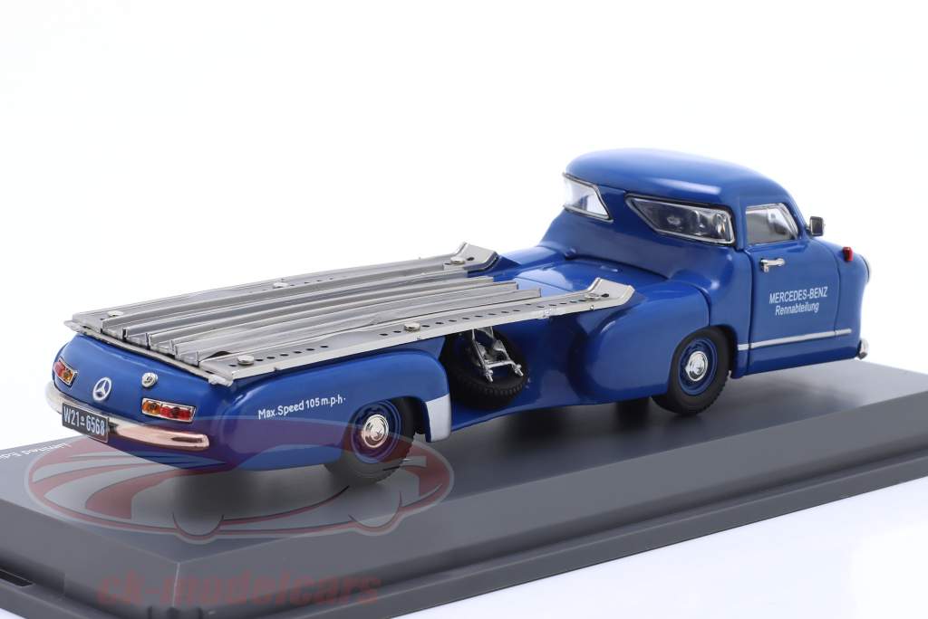 Mercedes-Benz Racerbil transporter blå Spekulerer 1955 blå 1:43 Schuco