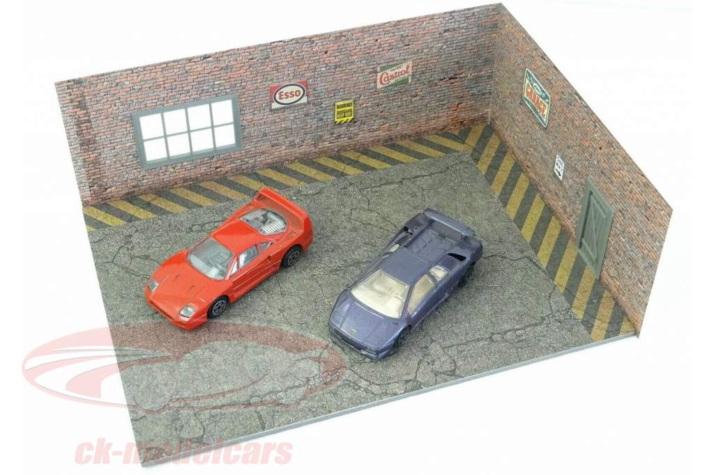 juego de dioramas garaje de ladrillo Car Service 1:43 Dioramatoys