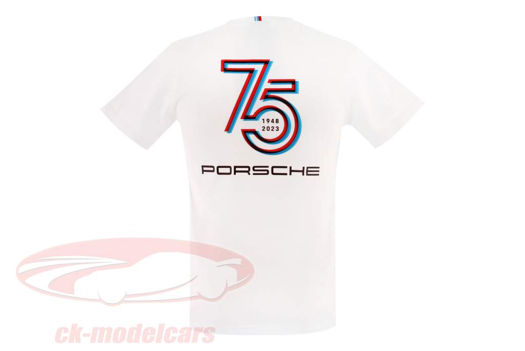 Porsche T恤 75 年 白色的