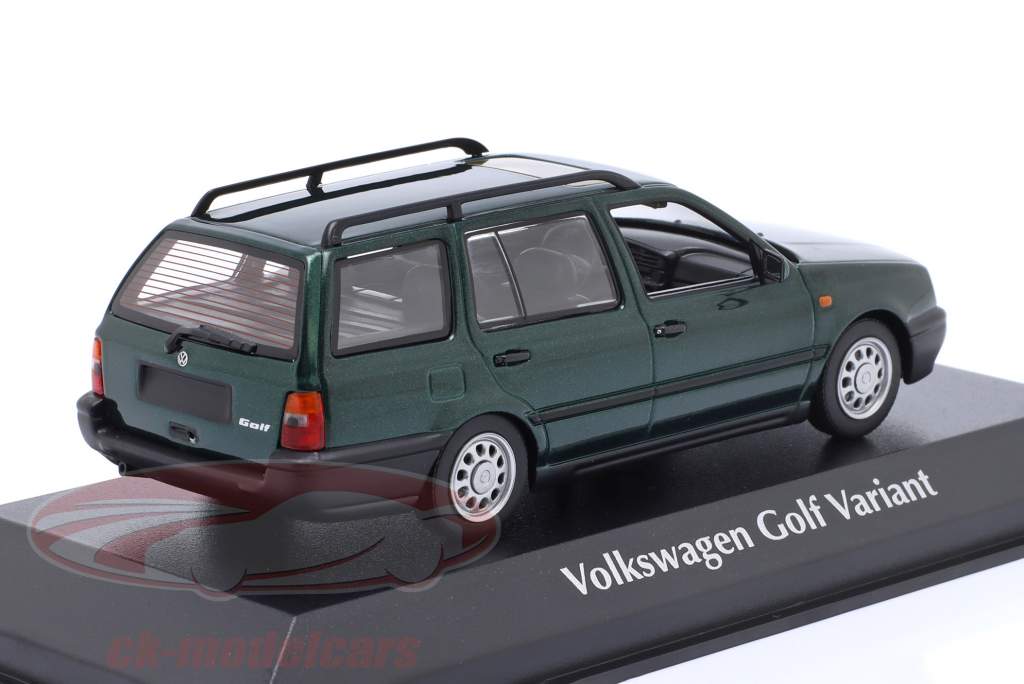 Volkswagen VW Golf III Variant Byggeår 1997 mørkegrøn metallisk 1:43 Minichamps