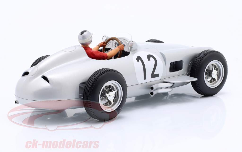 S. Moss Mercedes-Benz W196 #12 Sieger British GP Formel 1 1955 mit Fahrerfigur 1:18 WERK83