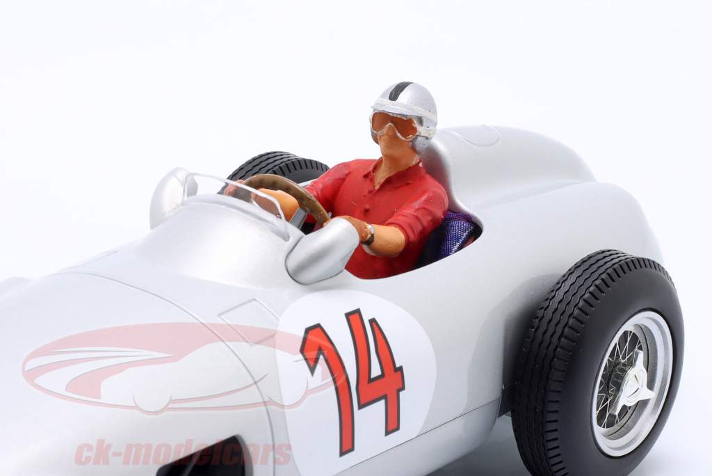S. Moss Mercedes-Benz W196 #14 2nd Belgium GP formula 1 1955 with driver figure 1:18 WERK83