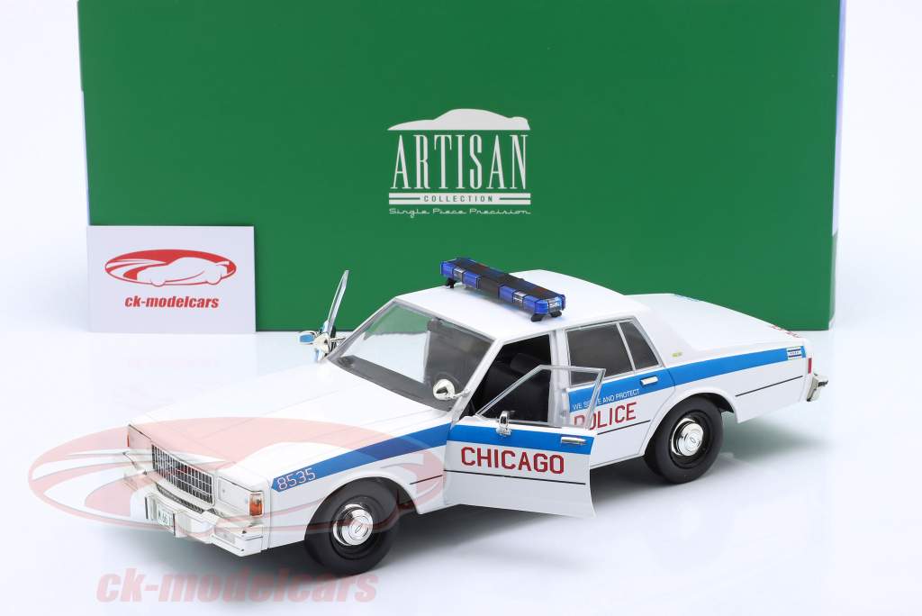 Chevrolet Caprice Chicago Police 1989 blanco 1:18 Greenlight