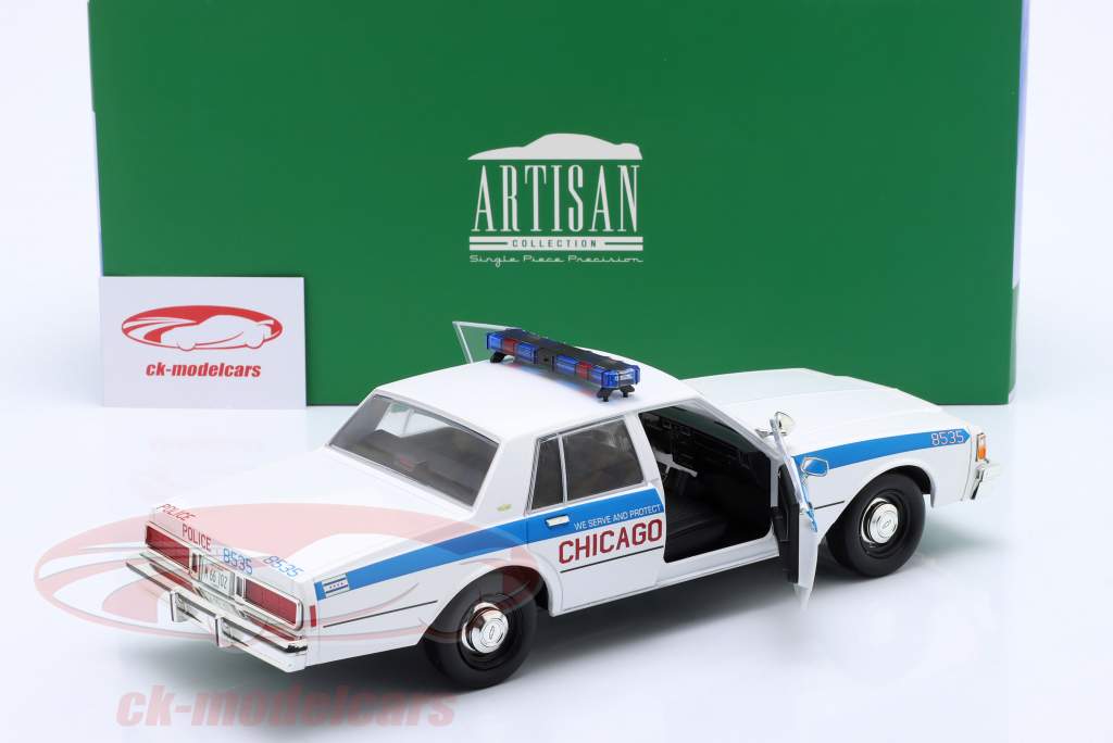 Chevrolet Caprice Chicago Police 1989 branco 1:18 Greenlight