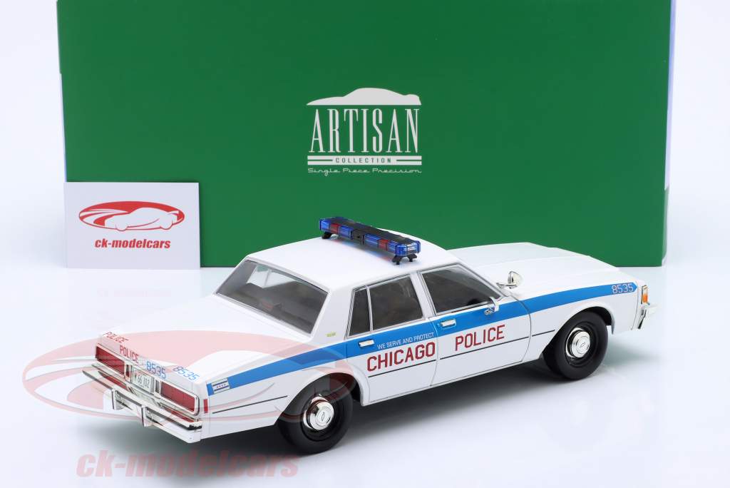 Chevrolet Caprice Chicago Police 1989 blanco 1:18 Greenlight
