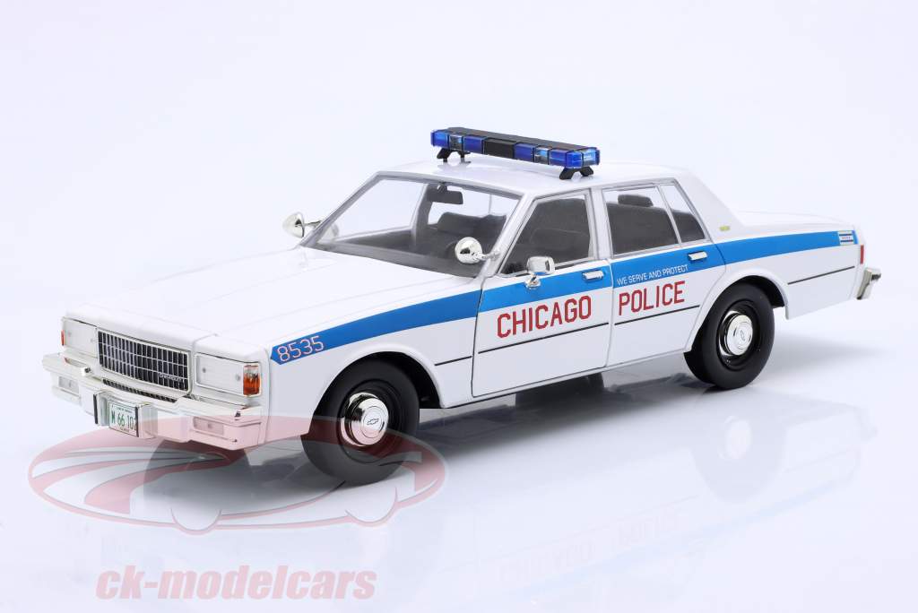 Chevrolet Caprice Chicago Police 1989 blanc 1:18 Greenlight