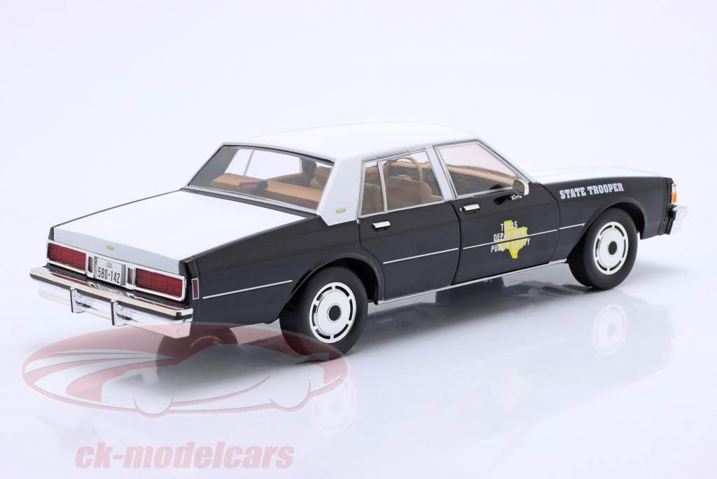 Chevrolet Caprice Texas Public Safety 1987 noir / blanc 1:18 Greenlight