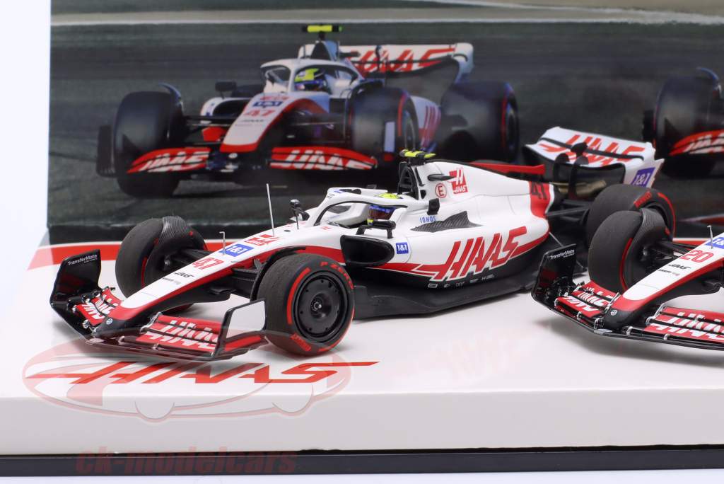 2-Car Set Schumacher #47 & Magnussen #20 Bahreïn GP formule 1 2022 1:43 Minichamps