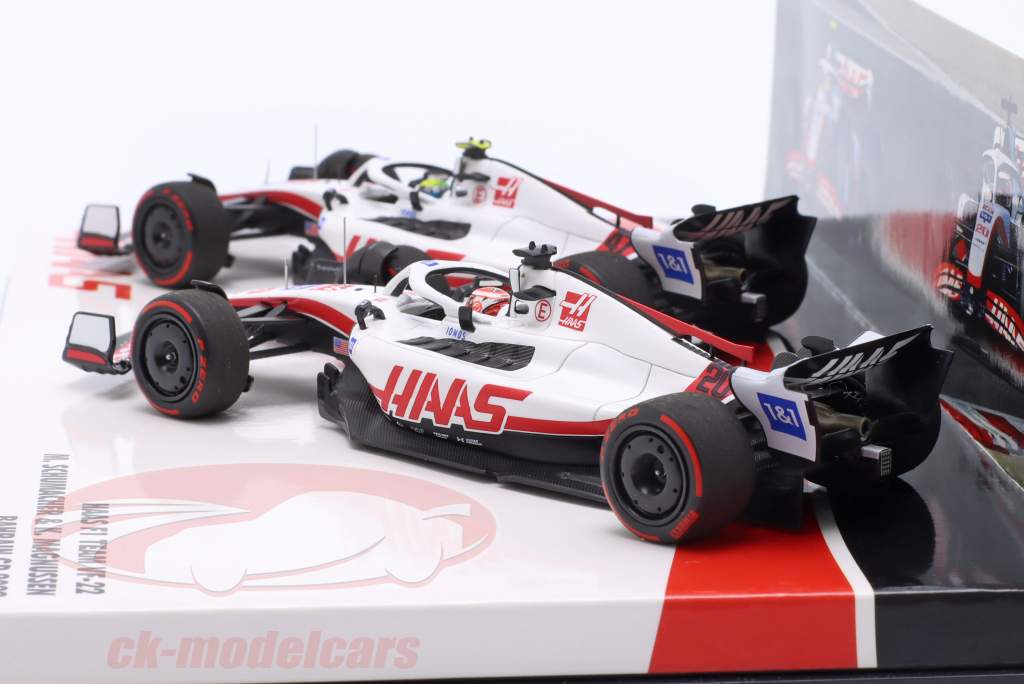 2-Car Set Schumacher #47 & Magnussen #20 Bahrain GP Formel 1 2022 1:43 Minichamps