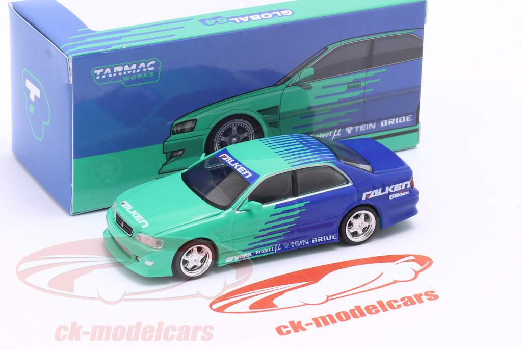 Toyota Chaser JZX100 Falken grøn / blå / sølv 1:64 Tarmac Works