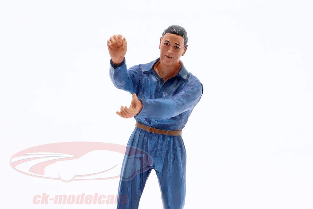 mechanic Lucien in the blue overall 1930s Years Figur 1:18 LeMansMiniatures