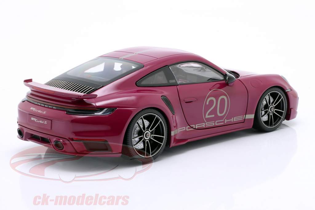 Porsche 911 (992) Turbo S Coupe Sport Design 2021 rouge 1:18 Minichamps