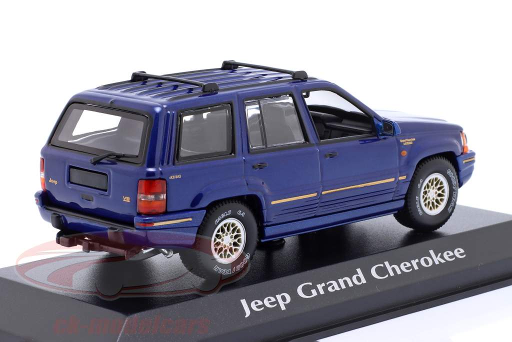 Jeep Grand Cherokee Byggeår 1995 mørkeblå metallisk 1:43 Minichamps