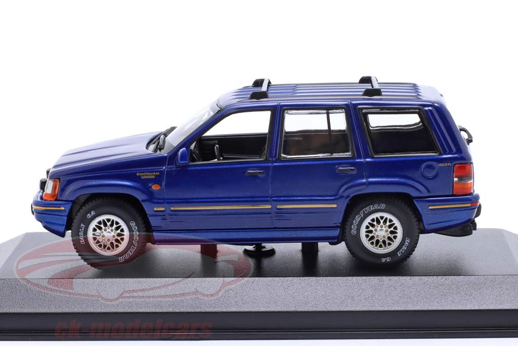 Jeep Grand Cherokee Año de construcción 1995 azul oscuro metálico 1:43 Minichamps