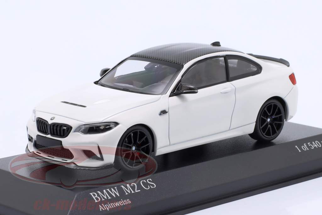 BMW M2 CS (F87) Année de construction 2020 blanc alpin / noir jantes 1:43 Minichamps