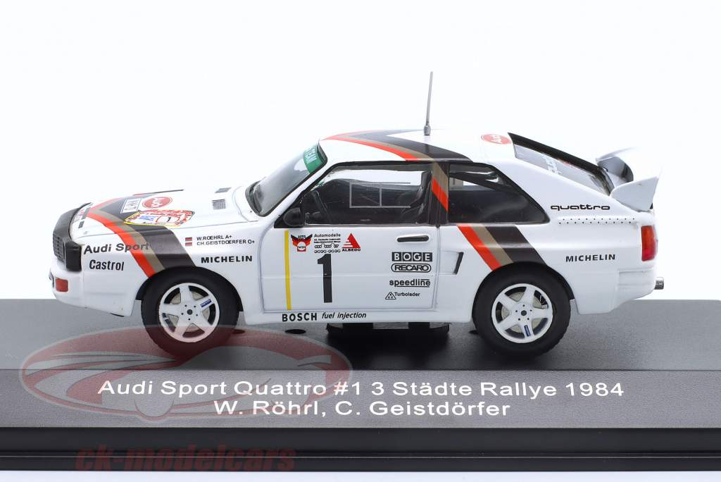 Audi Quattro Sport #1 ganhador rali das 3 cidades 1984 Röhrl, Geistdörfer 1:43 CMR