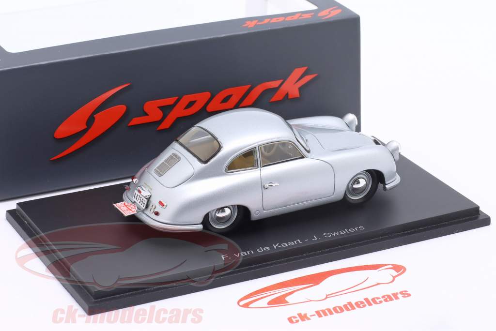 Porsche 356A 1300 #285 Rallye Monte Carlo 1952 van de Kaart, Swaters 1:43 Spark