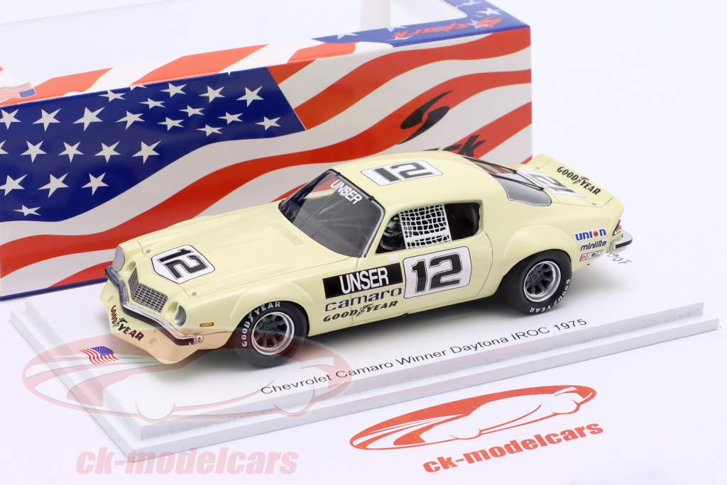 Chevrolet Camaro #12 ganador IROC Daytona 1974-1975 B. Unser 1:43 Spark
