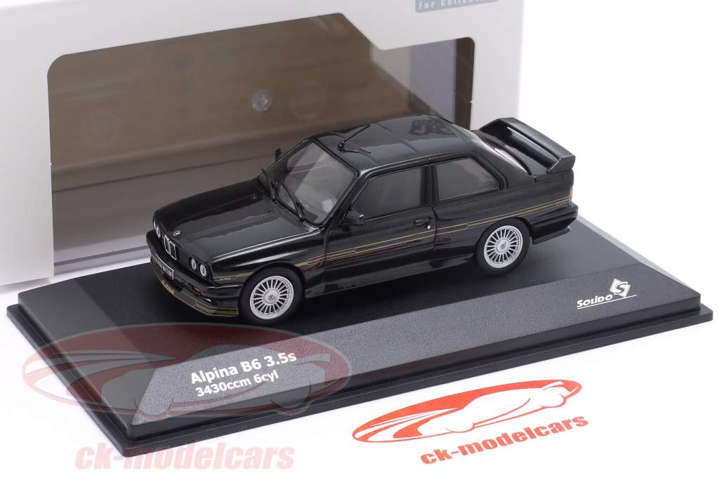 BMW Alpina B6 3.5S (E30) Byggeår 1989 diamant sort 1:43 Solido