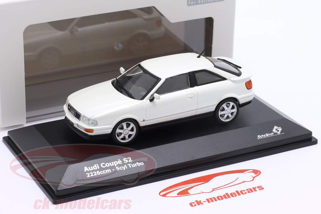 Audi S2 Coupe ano de construção 1992 Pérola Branca 1:43 Solido