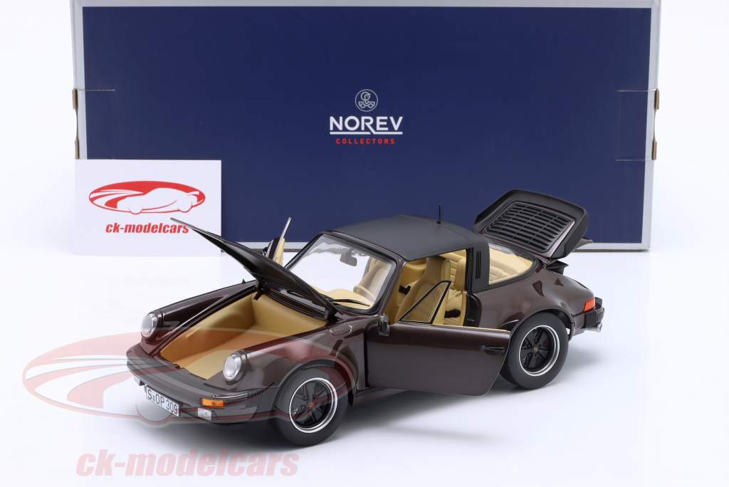 Porsche 911 (930) Turbo Targa 3.3 year 1987 brown metallic 1:18 Norev