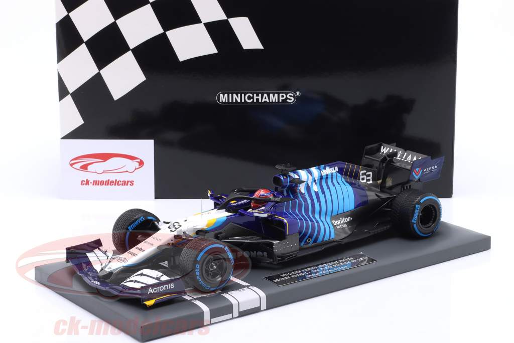 G. Russell Williams FW43B #63 2do Belga GP fórmula 1 2021 1:18 Minichamps