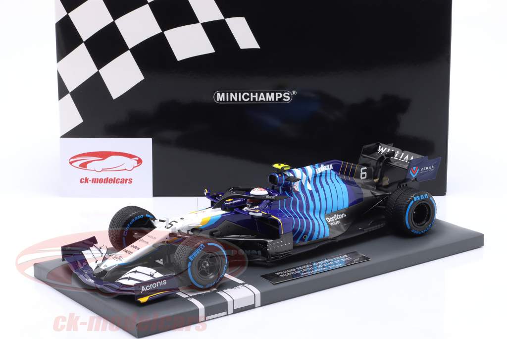 Nicholas Latifi Williams FW43B #6 belgisk GP formel 1 2021 1:18 Minichamps