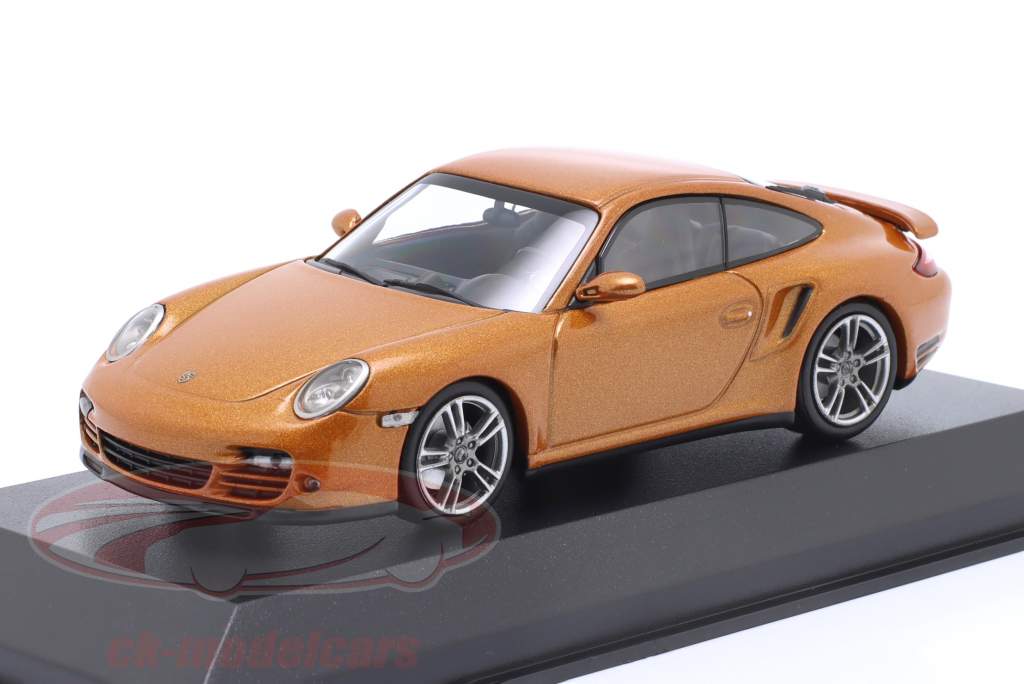 Porsche 911 (997) Turbo ano de construção 2009 ouro metálico 1:43 Minichamps
